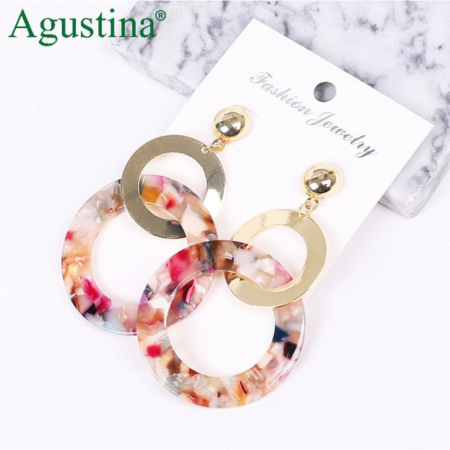 Acrylic Earrings For Women Boho 2020Acetate Dangle Drop Earrings Fashion Big Bohemian Accessories Geometric Luxury Trendy Face