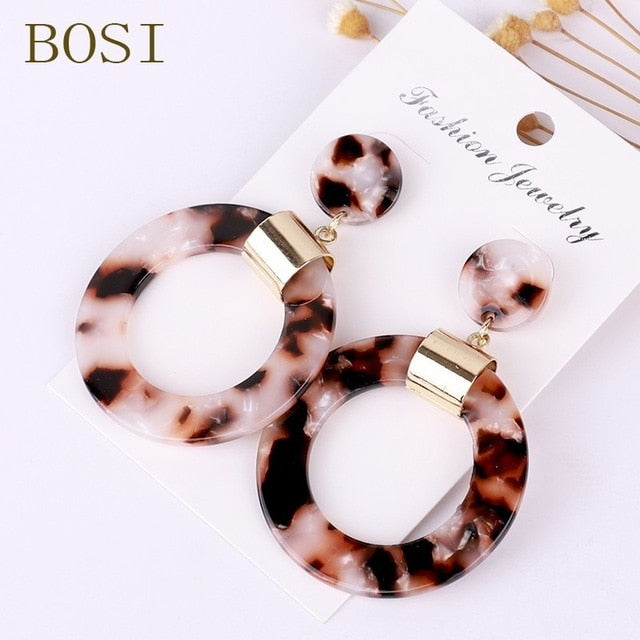 Acrylic Earrings For Women Boho 2020Acetate Dangle Drop Earrings Fashion Big Bohemian Accessories Geometric Luxury Trendy Face