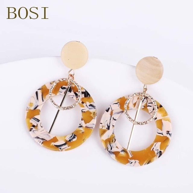 Acrylic Earrings For Women Boho 2020Acetate Dangle Drop Earrings Fashion Big Bohemian Accessories Geometric Luxury Trendy Face