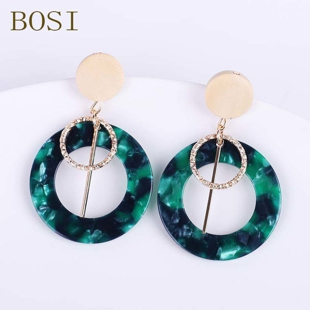 Acrylic Earrings For Women Boho 2020Acetate Dangle Drop Earrings Fashion Big Bohemian Accessories Geometric Luxury Trendy Face