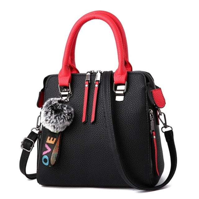 Box Shape V Pattern PU Leather Handbag Fashion Messenger Bags With Ball Bolsa Shoulder Bags Party Crossbody Bag