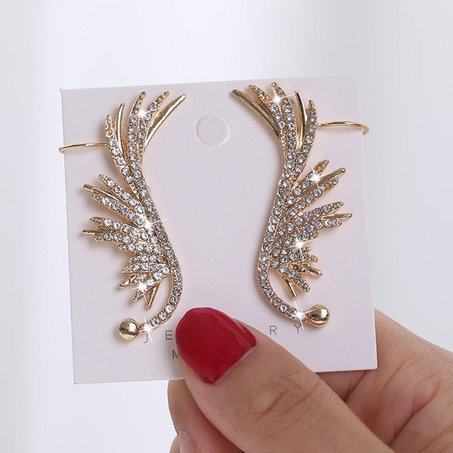 Long Earrings Women Bow Tassel Earings Front and Back Crystal Bow Tassel Earrings Female Long Temperament  Butterfly Earrings