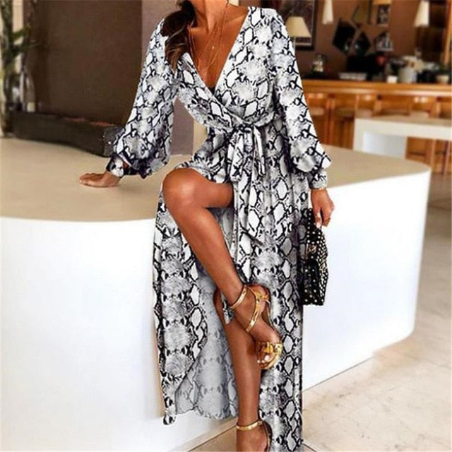 Elegant Women Sexy Boat Neck Glitter Deep V Neck Dress