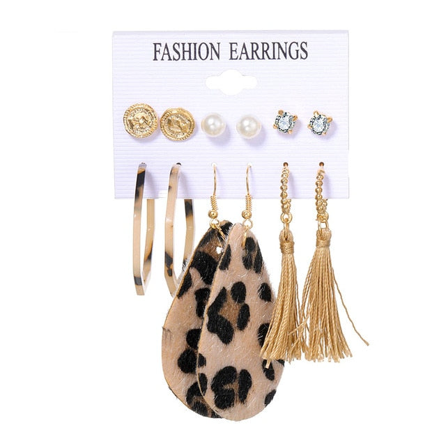 2020 Bohemian Earrings Set for Women Fashion Geometric Handmade Earrings Jewelry Gift Set