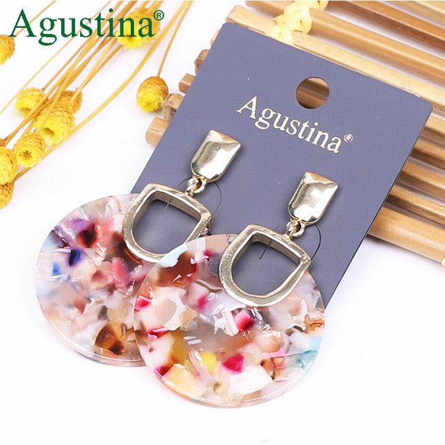 Acrylic Earrings For Women Boho 2020Acetate Dangle Drop Earrings Fashion Big Bohemian Accessories Geometric Luxury Trendy Face