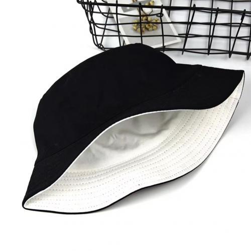 Fashion Solid Color Flat Cotton Reversible Fisherman Sun Hat Bucket Cap Folding Design Anti-Sunlight Reversible Bucket Hat