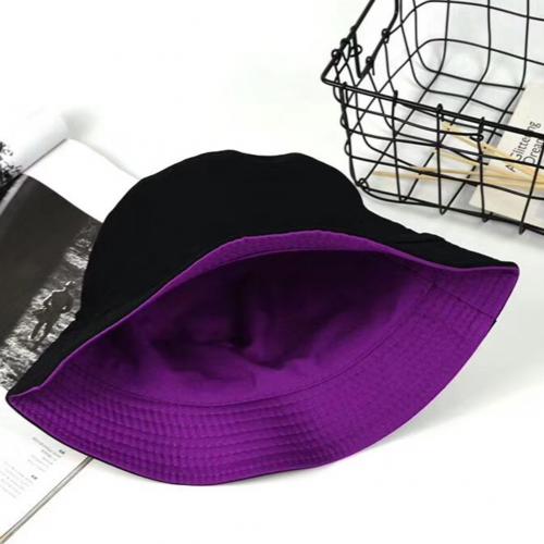 Fashion Solid Color Flat Cotton Reversible Fisherman Sun Hat Bucket Cap Folding Design Anti-Sunlight Reversible Bucket Hat