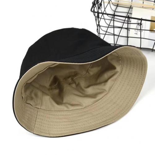 Fashion Solid Color Flat Cotton Reversible Fisherman Sun Hat Bucket Cap Folding Design Anti-Sunlight Reversible Bucket Hat