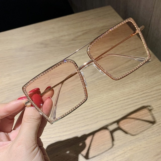 Fashion Transparent square sunglasses metal frame Women overize glasses Men Eyeglasses Frame nerd plain glasses clear shades