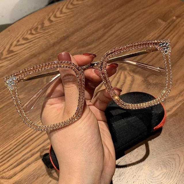 Fashion Transparent square sunglasses metal frame Women overize glasses Men Eyeglasses Frame nerd plain glasses clear shades