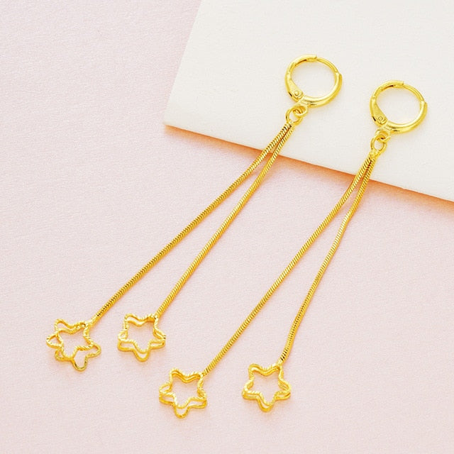 Dubai Ear line Tassel Earrings for women 2020 new 24K Gold Color butterfly dangle earring fashion female wedding jewelry gifts