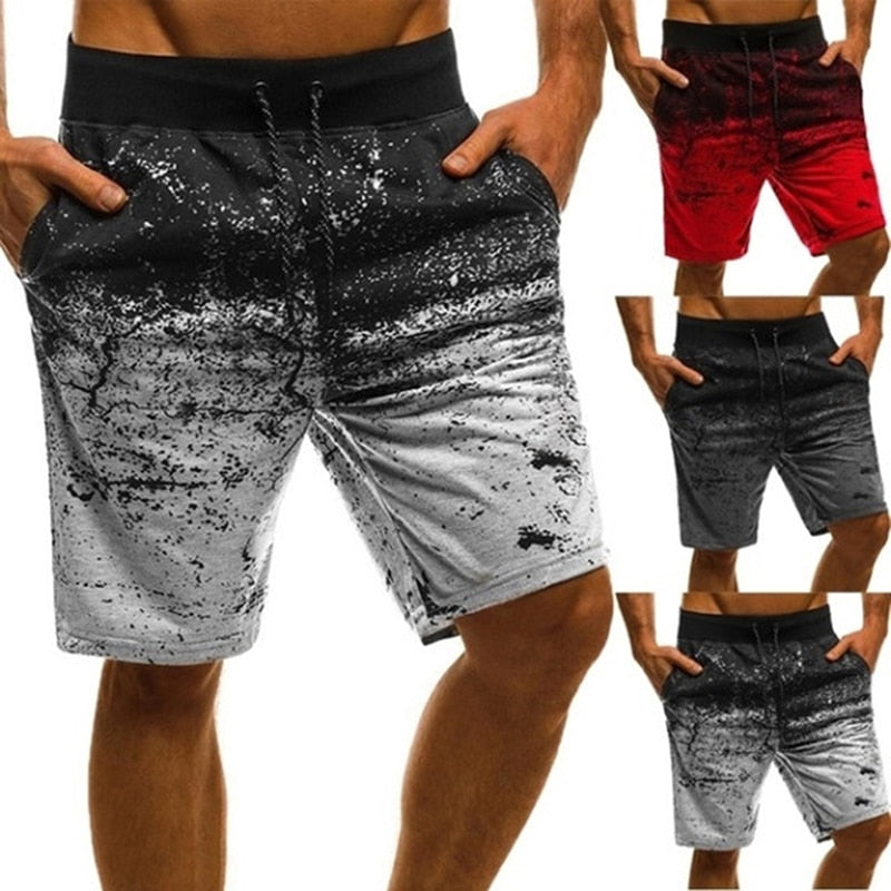 Men Casual Shorts Fashion Printed Joggers Short Sweatpants 2021 Summer Drawstring Hip Hop Slim Workout Shorts Plus Size