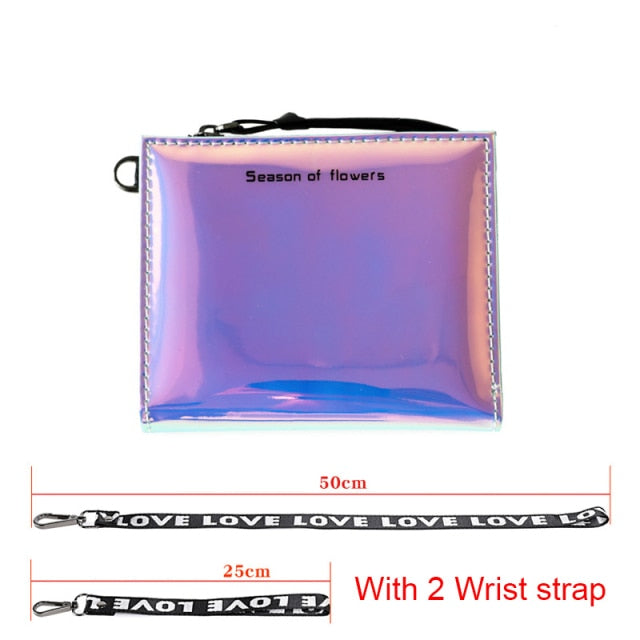 Fashion Small Wallet Women Short Wristlet Thin Purses Ladies Money Bag Korean Female Holographic Wallet 2021 Walet Slim Vallet