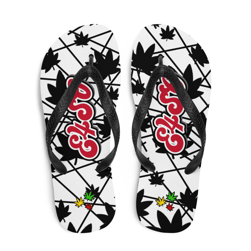 Red Vintage print Flip-Flops