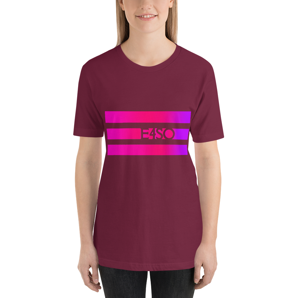 Short-Sleeve Unisex pink Stripe E4SO T-Shirt