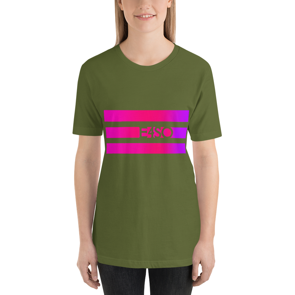 Short-Sleeve Unisex pink Stripe E4SO T-Shirt