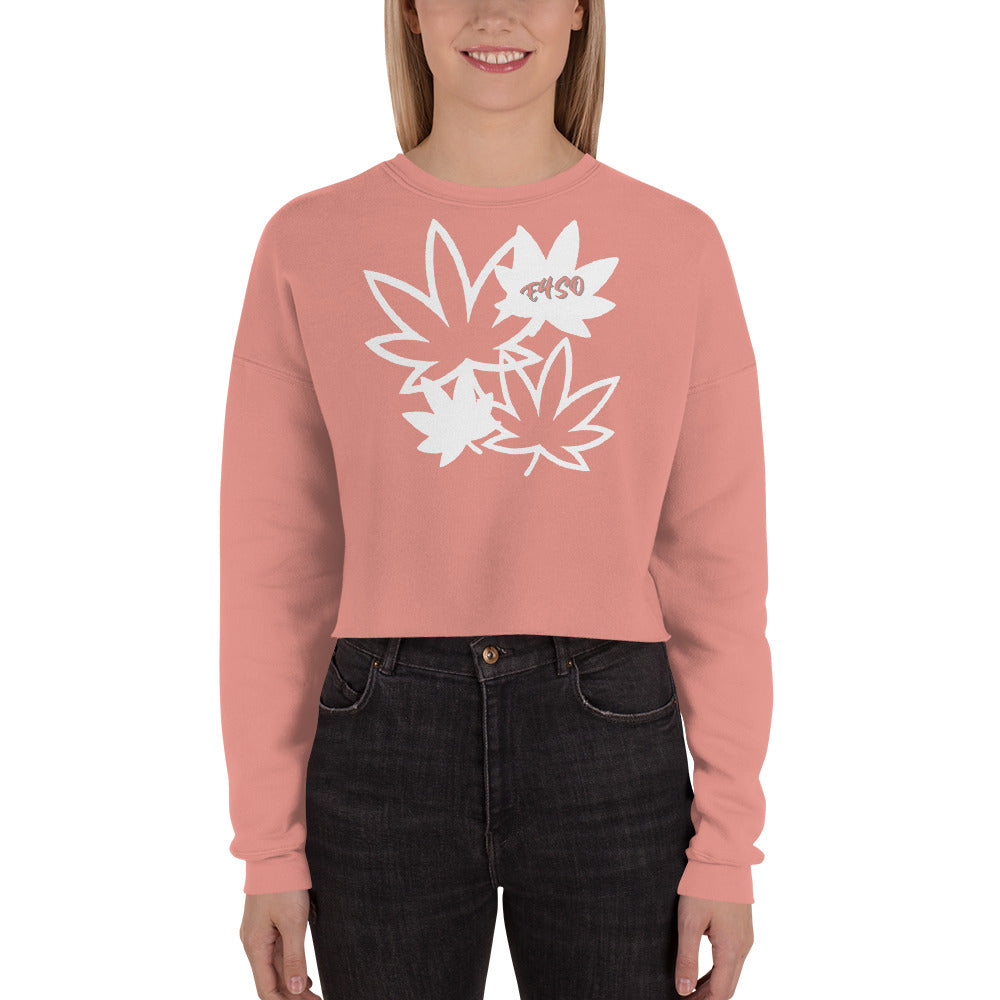 White Leaf E4SO Crop Sweatshirt