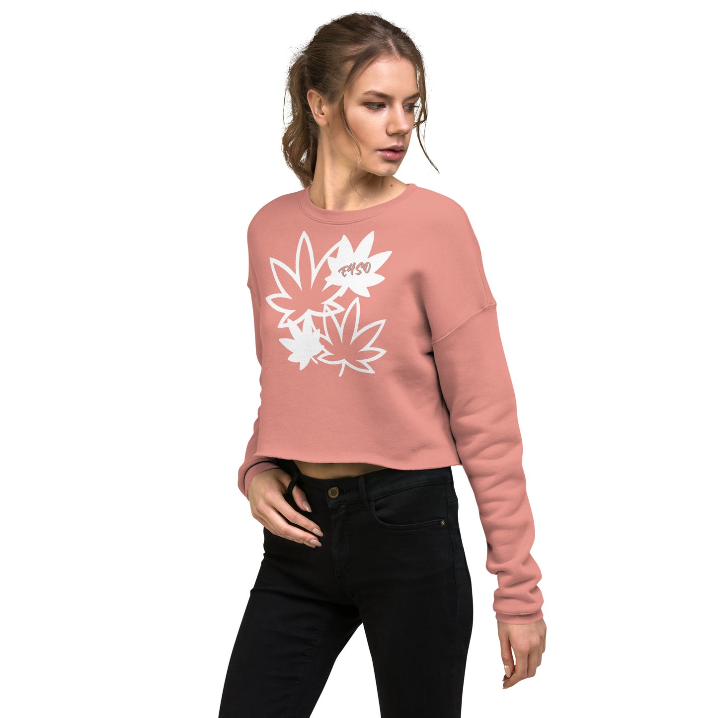 White Leaf E4SO Crop Sweatshirt