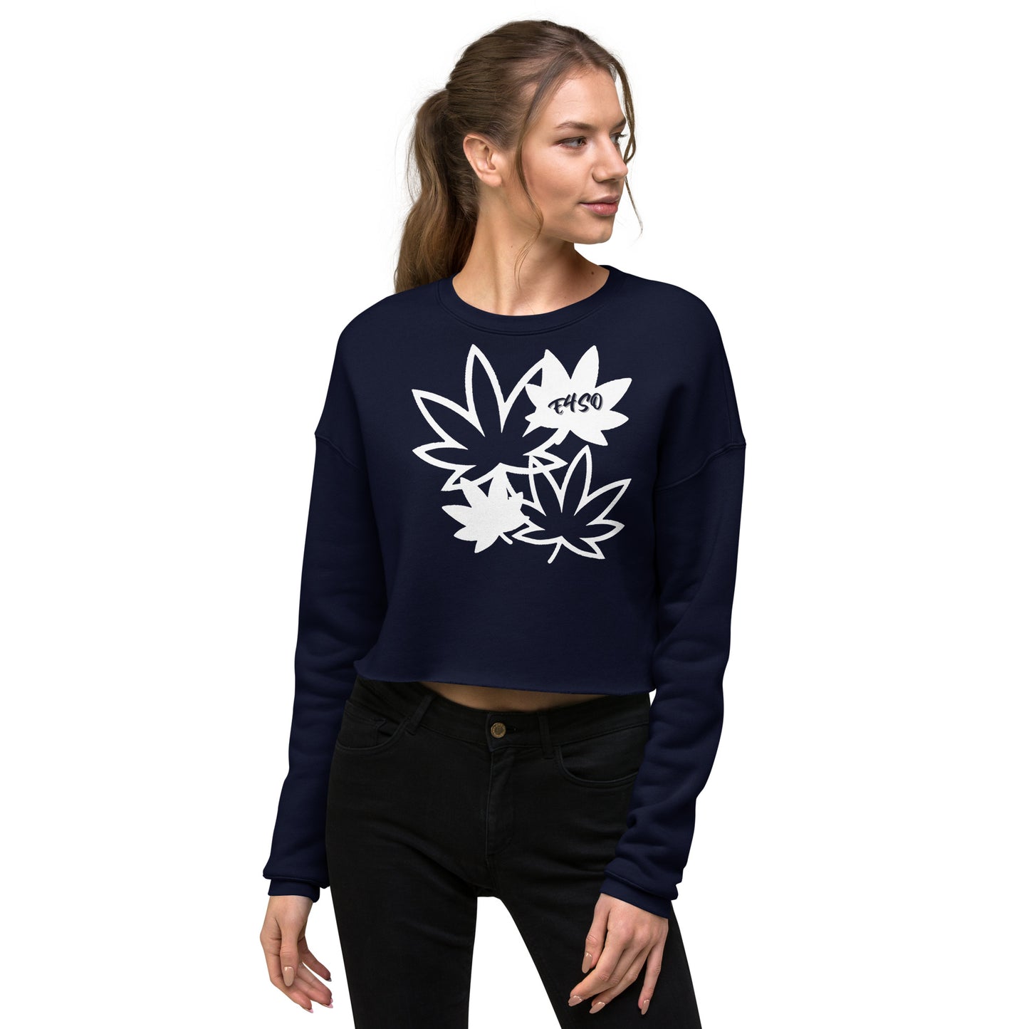 White Leaf E4SO Crop Sweatshirt