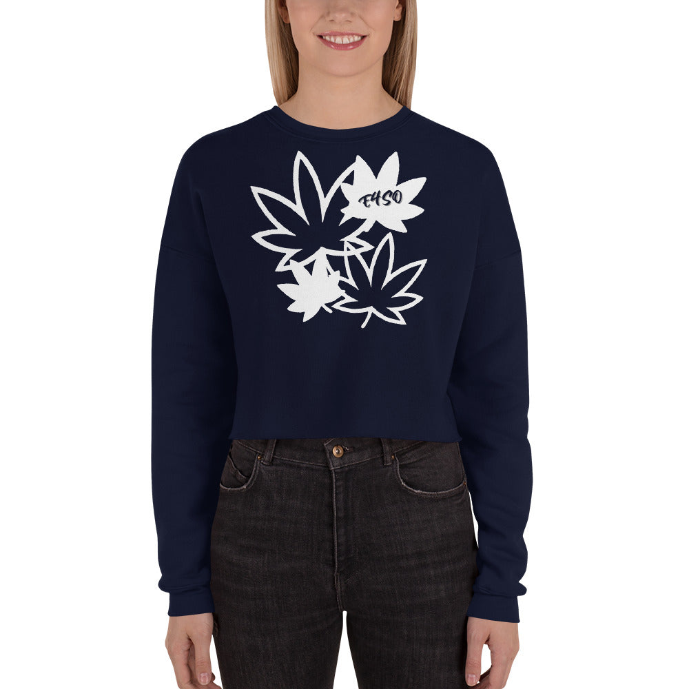 White Leaf E4SO Crop Sweatshirt