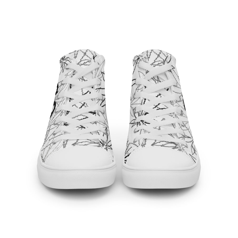 Women’s elite white leaf E4SO high top canvas shoes