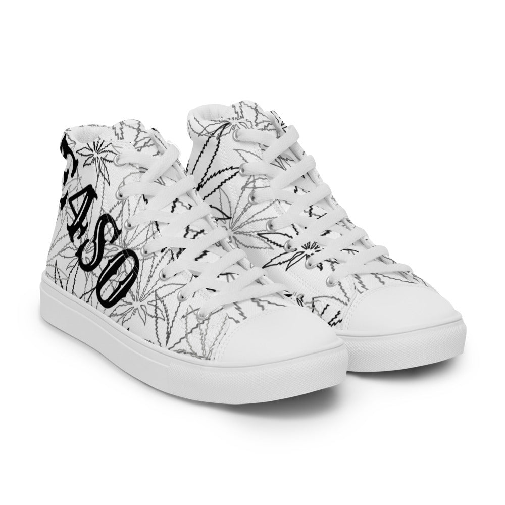 Women’s elite white leaf E4SO high top canvas shoes